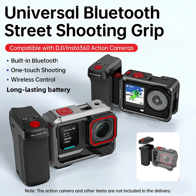 Photography Grip Insta360 X5 - ที่จับกล้องแบบมีปุ่มชัตเตอร์ พร้อมบลูทูธ สำหรับ DJI Action 6/