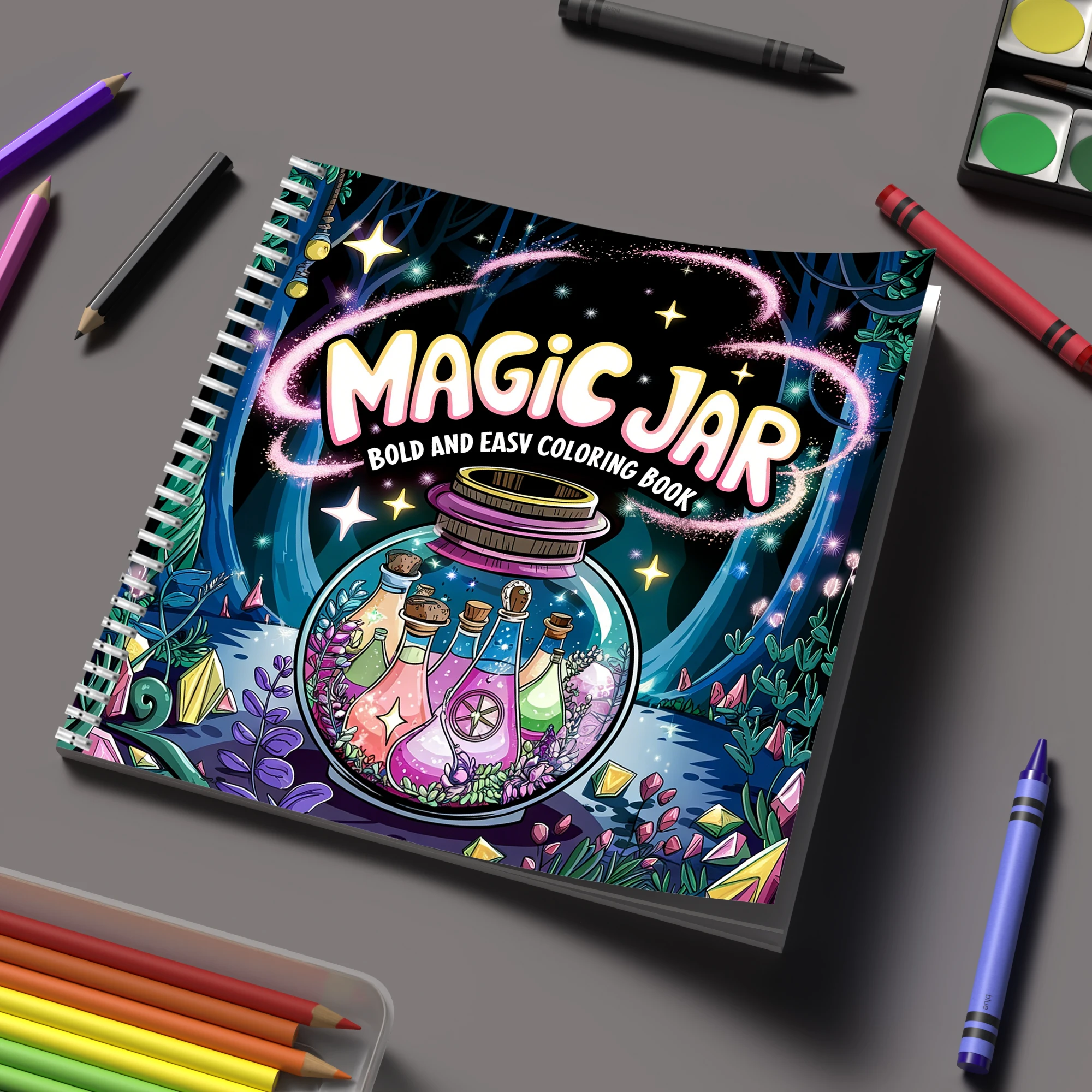 Photography Of Book - สมุดระบายสีขวดวิเศษสำหรับสมุดระบายสีสำหรับผู้ใหญ่, ของขวัญวันเกิด, อุปกรณ์กลับไปโรงเรียน, สมุดวาดภาพน่ารักสำหรับผู้ใหญ่