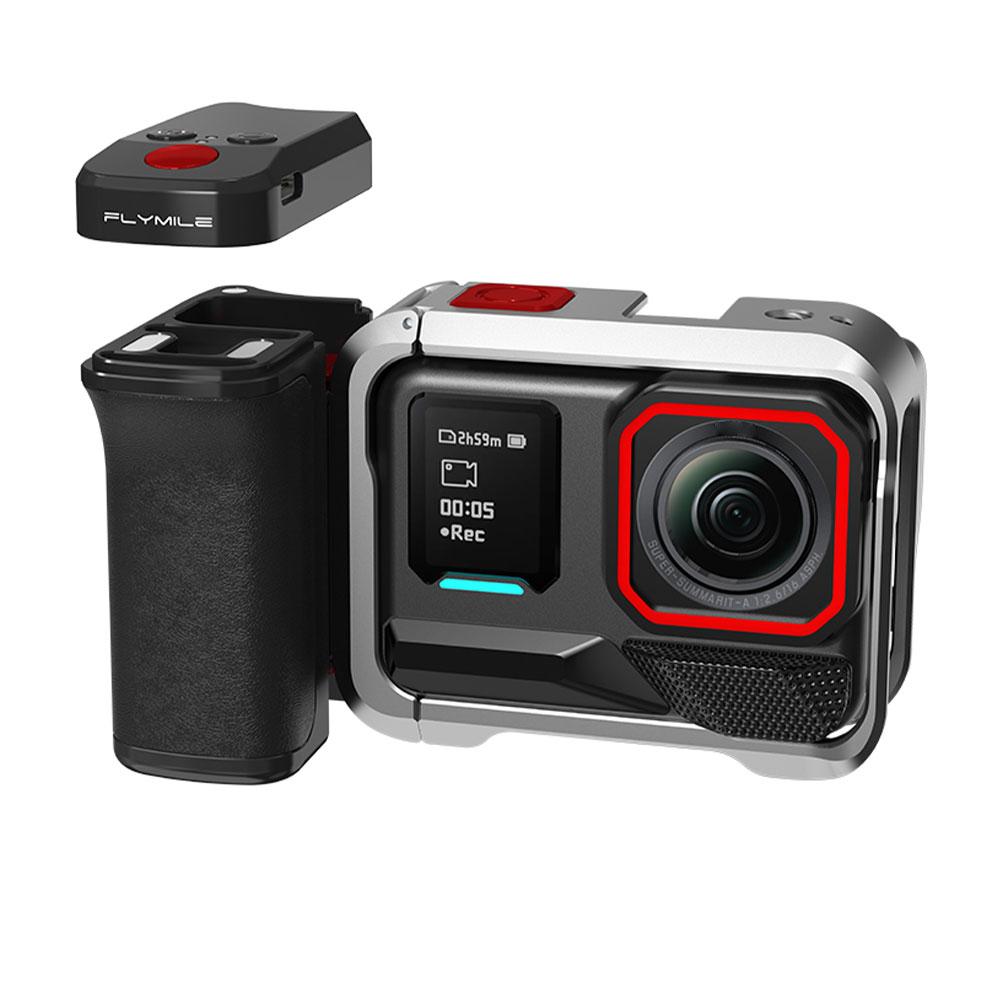 Photography Grip Insta360 X5 - ด้ามจับโลหะแบบปลดเร็วสำหรับถ่ายภาพสตรีท สำหรับ Insta360 Ace Pro2/X5 บลูทูธชัตเตอร์กริป