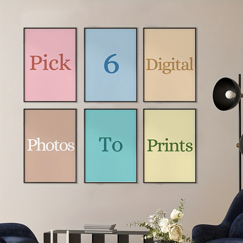 Photography Interior - 6 ชิ้น/ชุด ภาพพิมพ์บนผ้าใบแบบกำหนดเองได้ เหมาะสำหรับภาพครอบครัว สัตว์เลี้ยง ทิวทัศน์