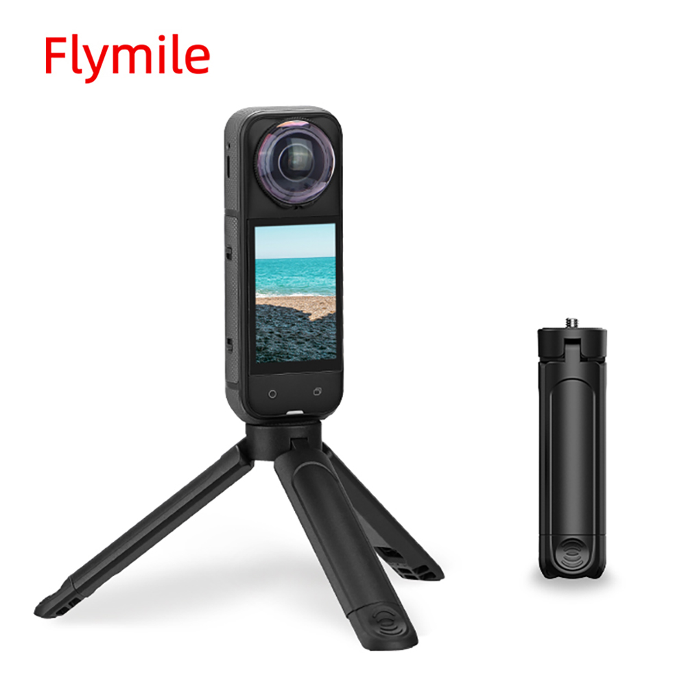 Photography Grip Insta360 X5 - ฟลายไมล์ขาตั้งกล้องขนาดเล็กแบบยืดได้, ไม้เซลฟี่แบบพกพาพร้อมด้ามจับ, ขาตั้งกล้องเว็บแคมแบบตั้งโต๊ะสำหรับ DJI Pocket 4/Insta360
