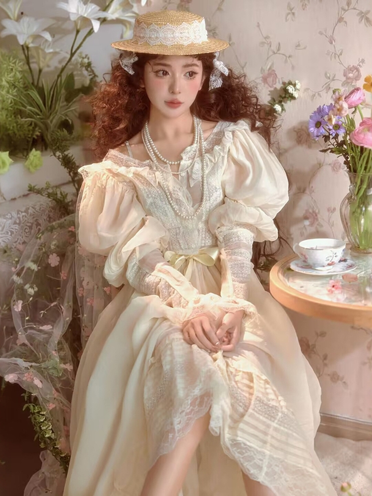 Photography Young - สไตล์ภาพวาดสีน้ำมันแบบใหม่ ชุดเดรส บรรยากาศสตูดิโอถ่ายภาพ ความรู้สึกศิลปะส่วนตัว ภาพถ่ายเสื้อผ้า แฟชั่นสาวรุ่นใหม่