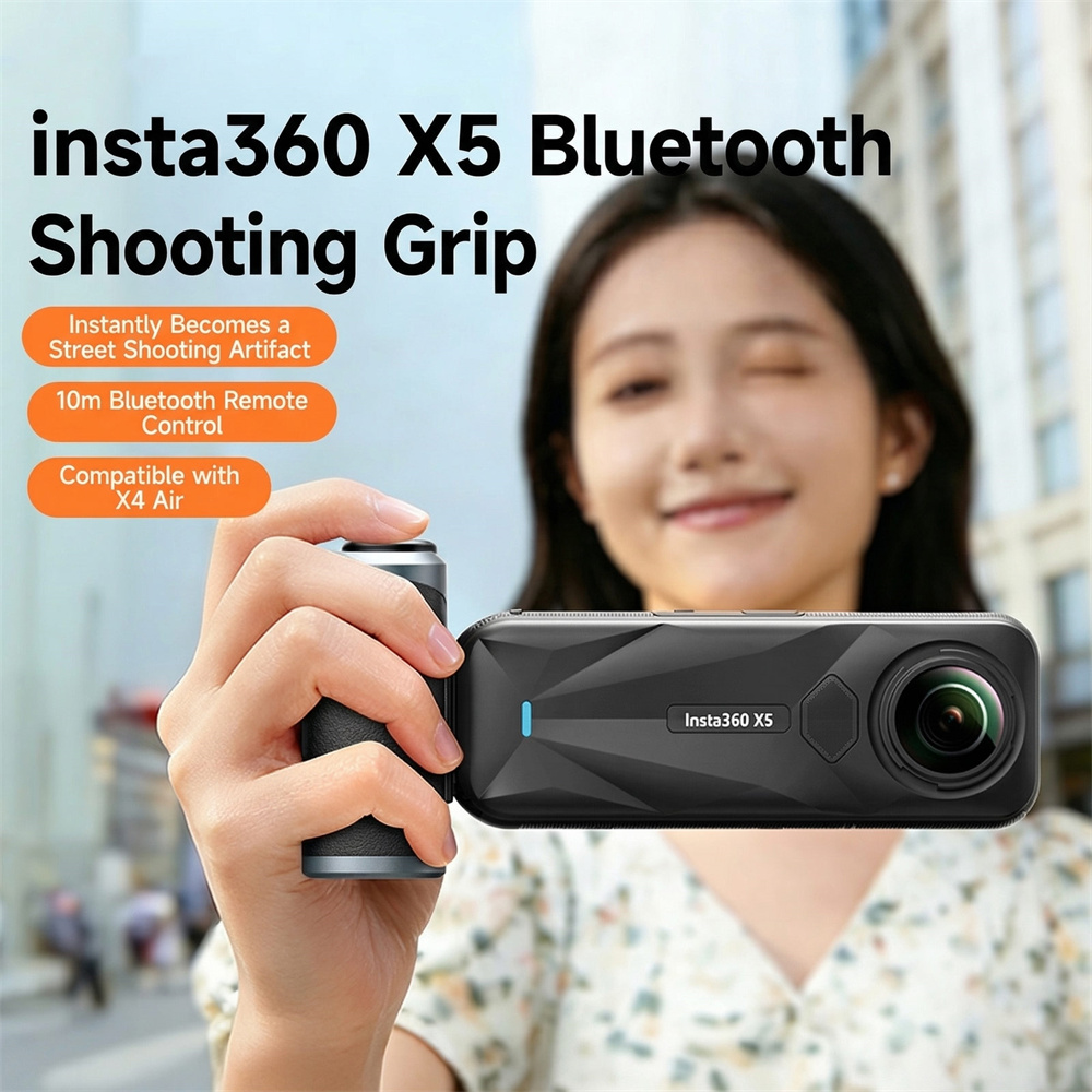 Photography Grip Insta360 X5 - VRIG GA-08SE ชุดอุปกรณ์ถ่ายภาพสตรีทสำหรับ Insta360 X5/X4 พร้อมรีโมทบลูทูธควบคุมชัตเตอร์