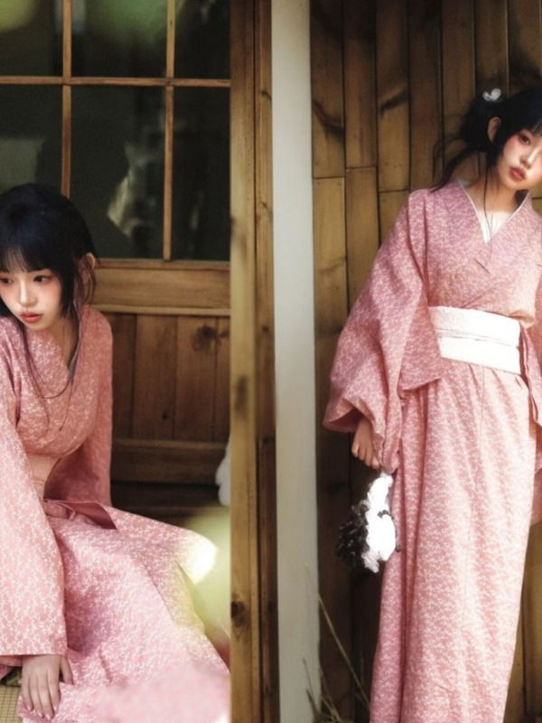 ชุดกิโมโนสไตล์ญี่ปุ่นสีชมพูหวา - Photography Young บทวิจารณ์และราคา